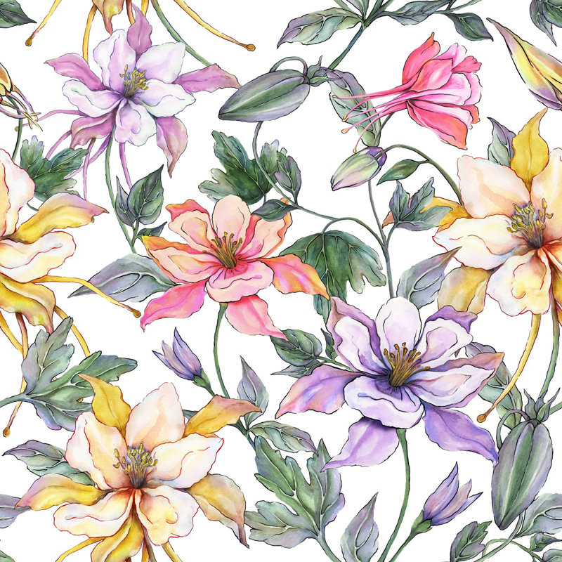 Panneau de papier peint adhésif floral L 10,4 pi x l 125 po