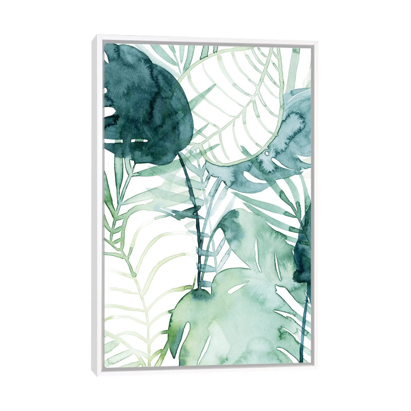 « Palm pieces II » par Grace Popp-impression d’art graphique, H 60 po x l 40po x P 1,5 po, Toile blanche encadrée