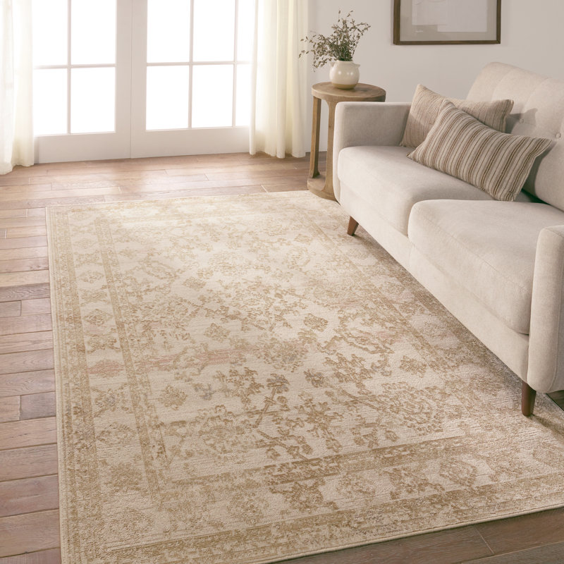 Tapis doré / ivoire Forand, Rectangle 8 pi x 10 pi
