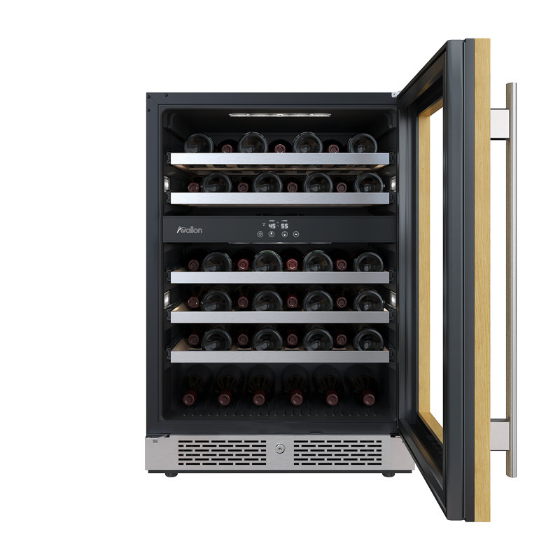 45 Bottle Dual Zone Freestanding Wine Refrigerator, Left Handed