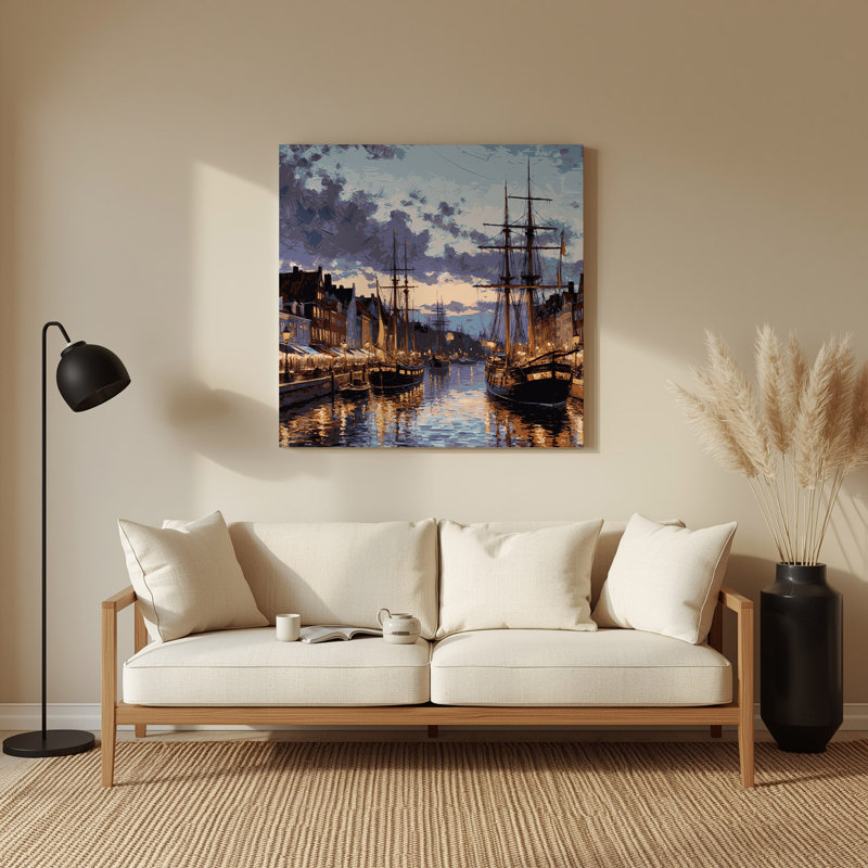 Cities Copenhagen Denmark Black Metal Wall Art, 144" H x 144" W x 0.05" D