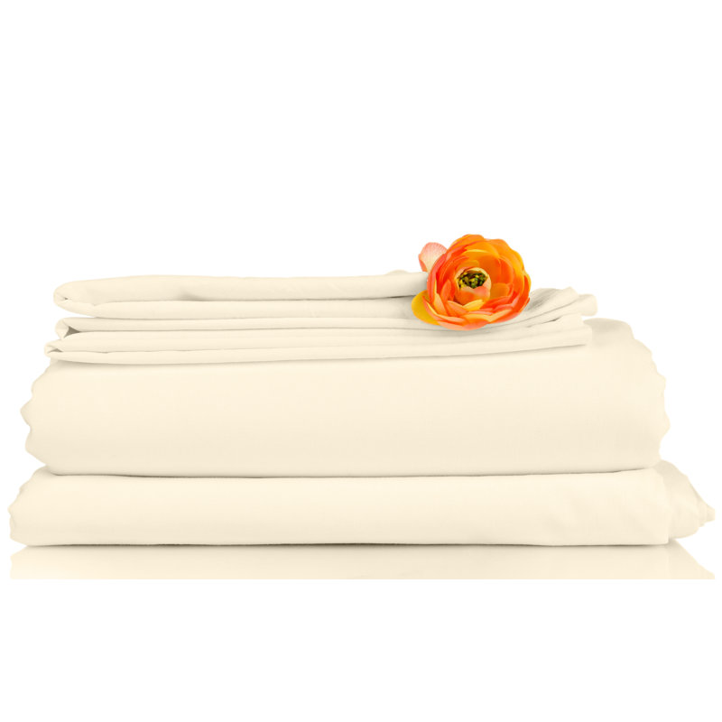 Bed Sheets Microfiber Sheet Set, Cream, King