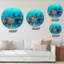 Mystery Trees in Turquoise Landscape - Horloge murale moderne-59914015