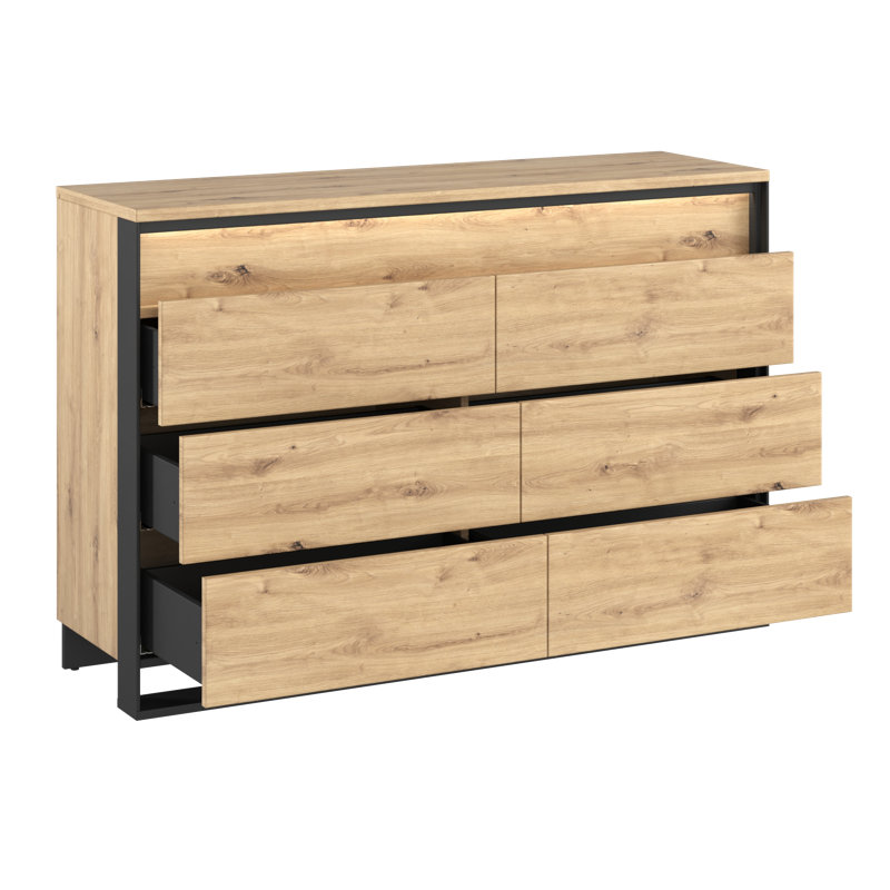 Niamh 130cm W 6 - Drawer Chest of Drawers