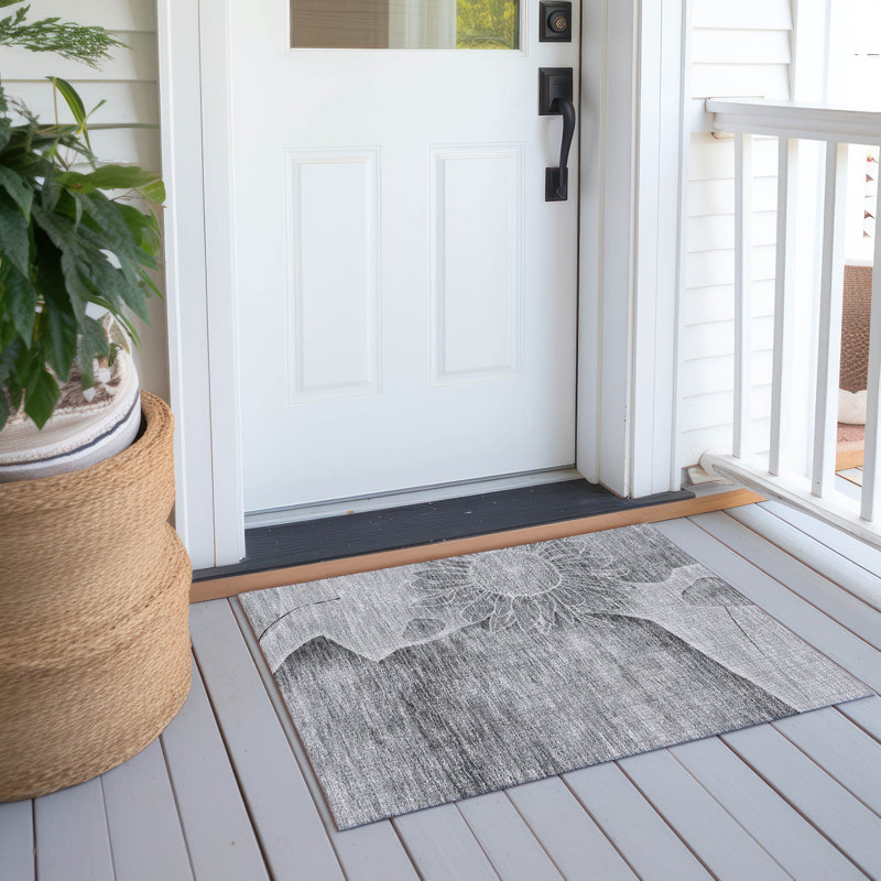 Alta Washable Floral Indoor / Outdoor Rug, Rectangle 1'8" x 2'6"