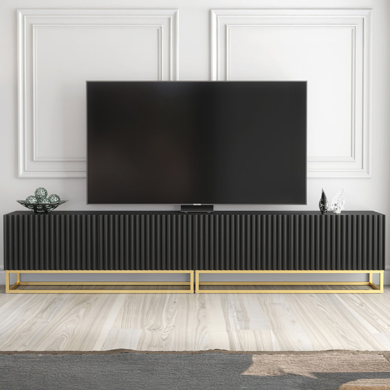 Alazay Unfinished TV Stand for TVs up to 48", Black