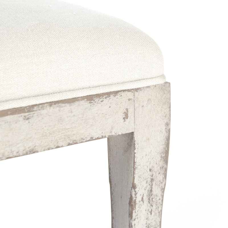 Linen White Elmwood Upholstered Side Chair