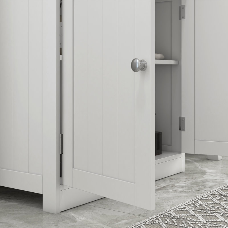 Armoire de rangement à piédestal, sous-lavabo, meuble-lavabo de salle de bain avec U et tablette interne réglable, Blanc