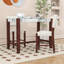 Ensemble de table de salle à manger 3 pièces, table rectangulaire en faux marbre avec chaises rembourrées