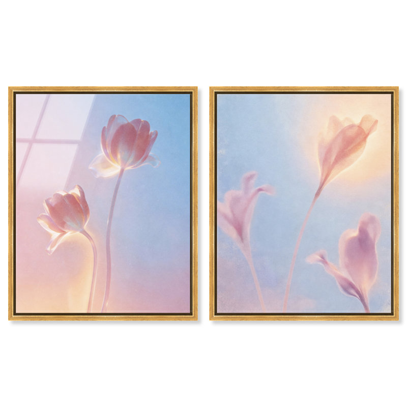 Iridescent Spring Set Set by Oliver Gal, 21"H x 25"W, Gold Floater Frame