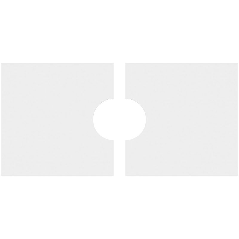 38"W x 19"H x 7"ID x 13 1/4"C x 1"P Rectangle Architectural Grade PVC Contemporary Ceiling Medallion, Two Piece