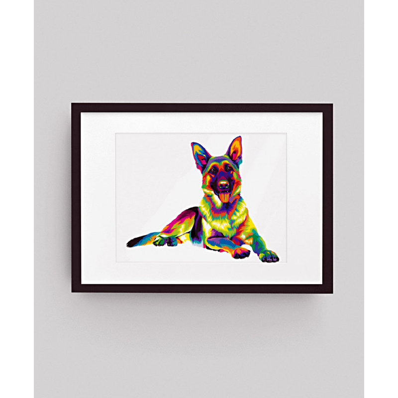 German Shepherd Dog 1 Piece Single Picture Frame Wall Art