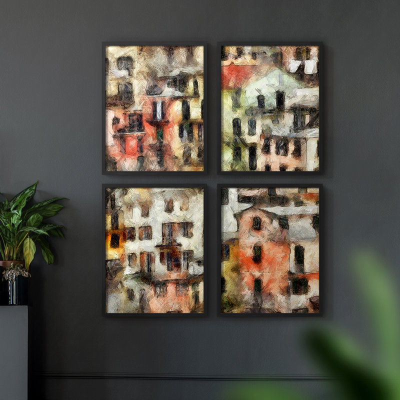 «Liminal Space II», ensemble de 4 encadrés, H 14 po x l 44 po