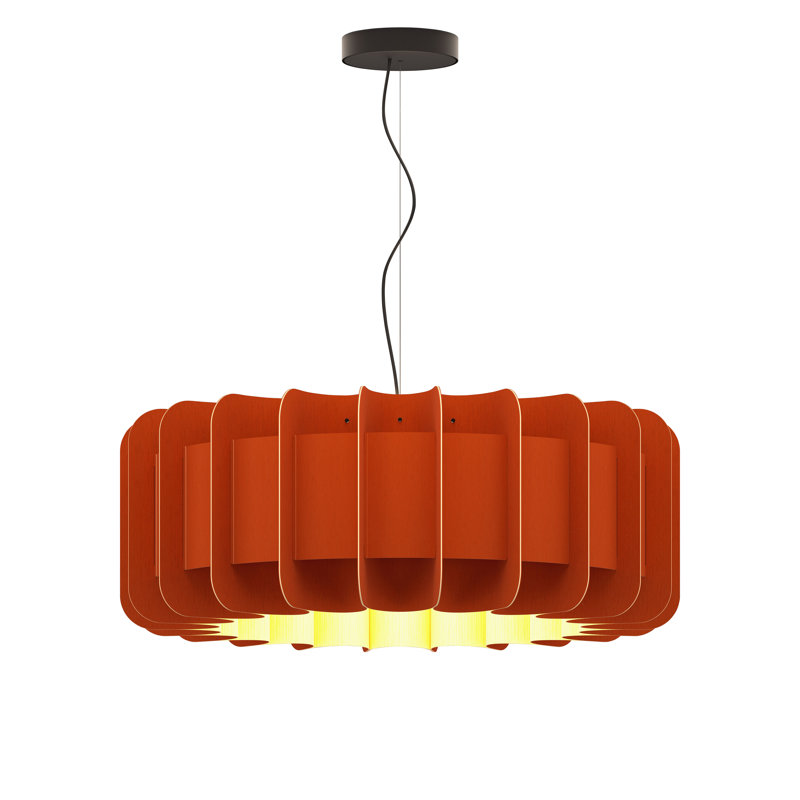 Luminaire suspendu 1 lumière Clarissa, Terre cuite, H 11 po x l 29,1 po x P 29,1 po