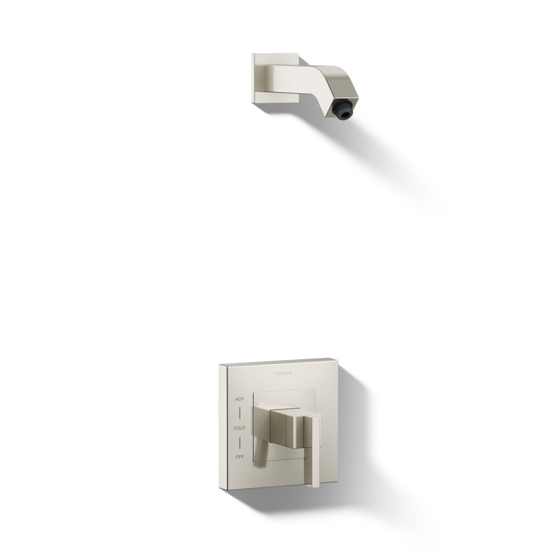 Loure Rite-Temp Shower Valve Trim with Lever Handle, Less Showerhead, Vibrant Polished Nickel