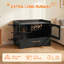 Cat Litter Box Cabinet, Dog Proof Enclosure with Acrylic Door, Runway & Drawer