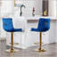 Ensemble de 2 tabourets de bar, avec repose-pieds chromé et base pivotante réglable en hauteur-261130769
