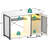 Eleodoro 55-75 Gallon Rectangle Aquarium Stand with Power Outlets & LED Light,Fish tank stand-484963127