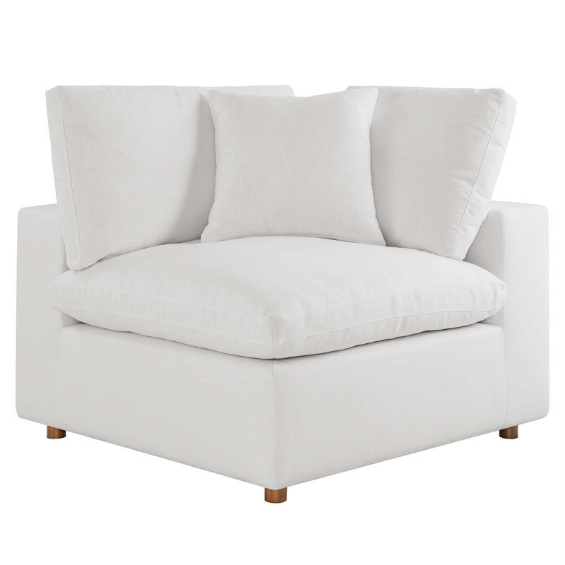 Pure White Linen 8-Piece Sectional Sofa with Down Fill Cushions
