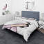 Ensemble de housse de couette en microfibre rose / blanc / noir / brun-66390303