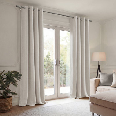 Paire de rideaux en occultant 52 po x 84 po Mira 100% polyester blanc Mira