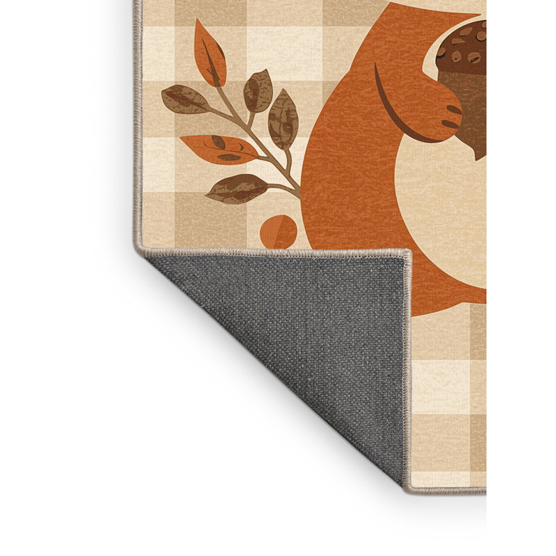 Soft Plush Findley Thanksgiving Modern & Contemporary Abstract Area Rug in Beige – Beige Binding, 7x9