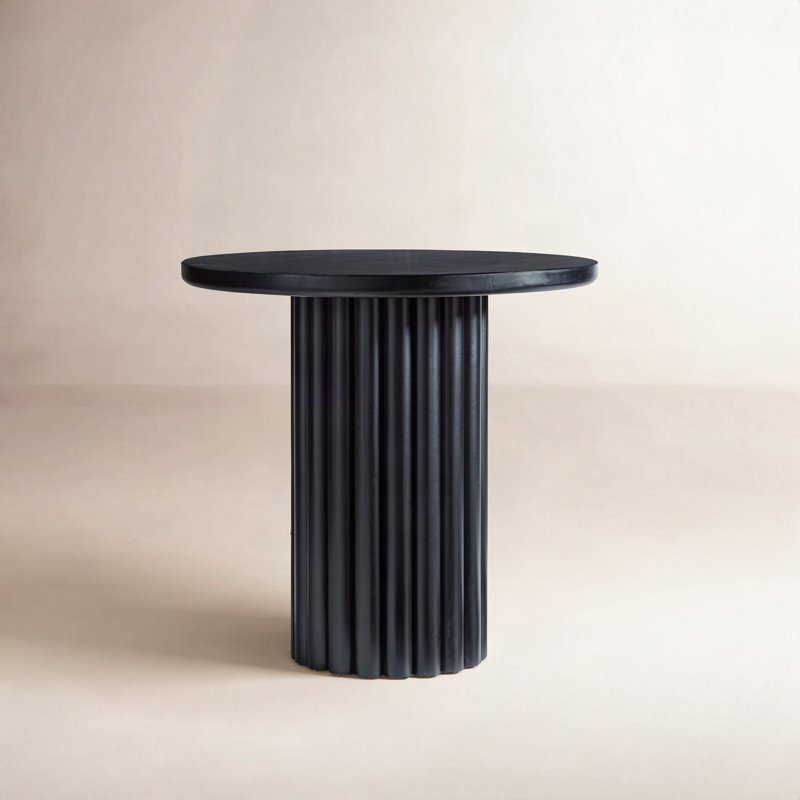 Mavis Oak Round Dining Table, Black, 36"H x 36"W x 36"D