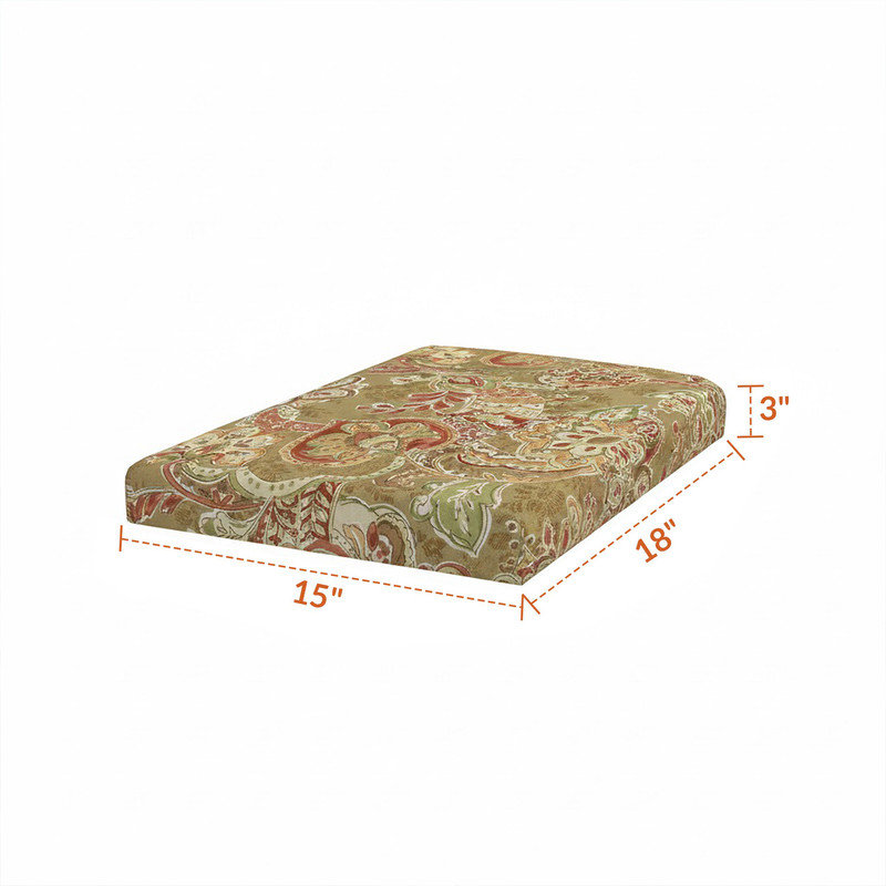 Coussin de remplacement pour repose-pieds d'extérieur Sunbrella, Paisley Sausalito Adobe
