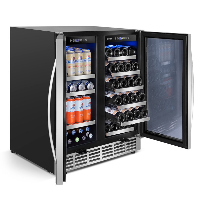 30" Stainless Steel Dual Zone Wine and Beverage Refrigerator