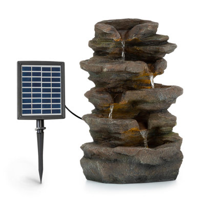 Solarbetriebener Brunnen Stonehenge mit Licht