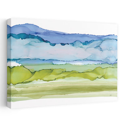 Tinted Sky II - Abstract Alcohol Ink Blue Green Art