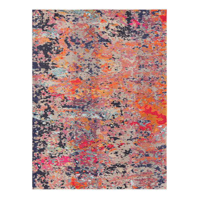 Washable Abstract Indoor Rug
