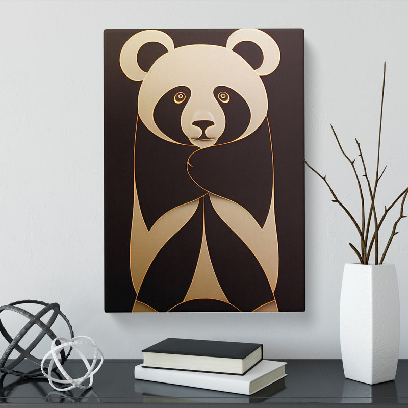 CAN-V0523-1720X Panda Art Deco Style - Wrapped Canvas Print, 60cm H x 40cm W