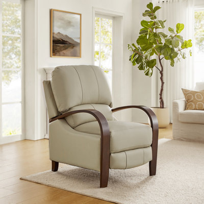 Alexandra 30" W Mid-Century Modern Manual Recliner with Bentwood Arms