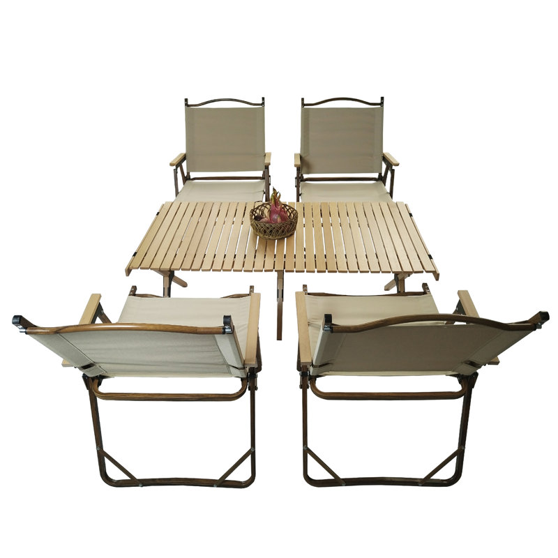 Ensemble de table et de chaises pliables - Style naturel pour le patio