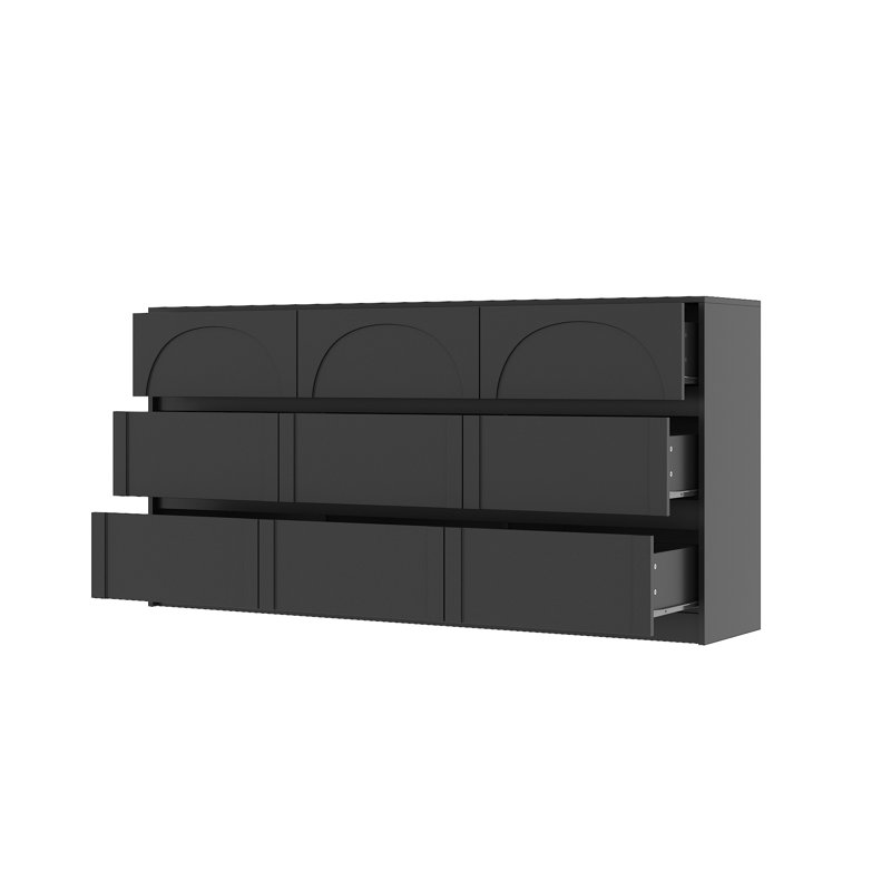 Commode 9 tiroirs, Noir