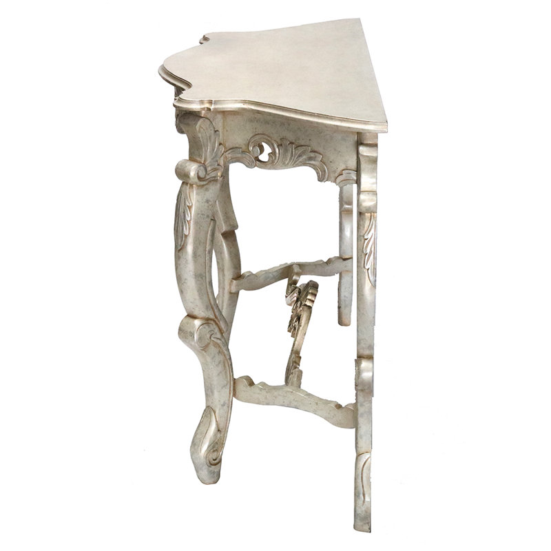 Console en bois massif 40,5 po Atakan, Blanc antique