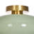 Modern Green Glass Flush Mount Ceiling Light with Gold Metal Base-481674229