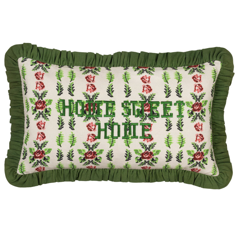 Feeoni Home Sweet Home Floral Rectangular Throw Pillow Cover