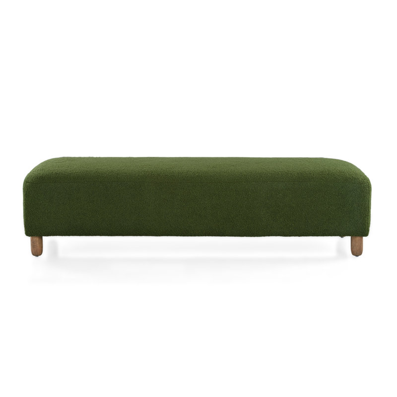 Teddy Upholstered Ottoman, Dark Green