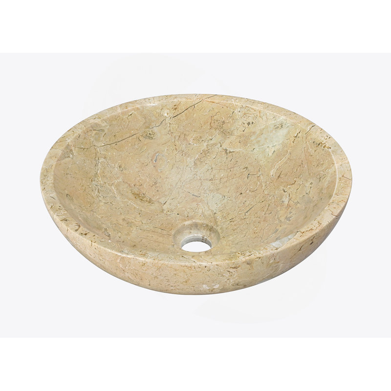 Bathroom Vessel Sink, Round Sink For Home, Beige