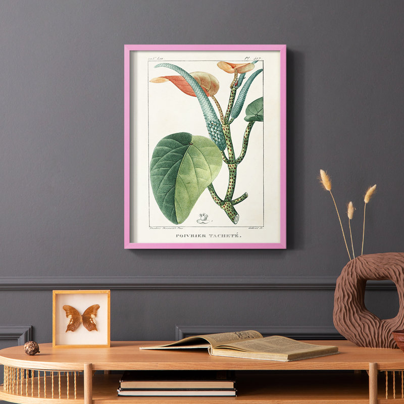 Turpin Tropical Botanicals II Framed Print - Solid Wood, 10" H x 8" W, Pink