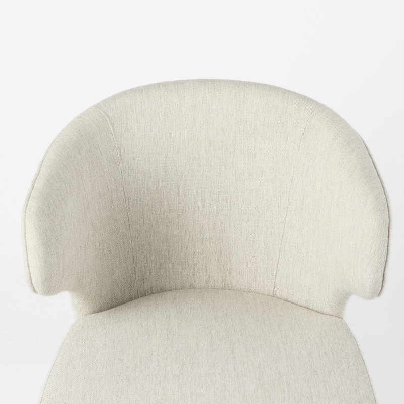 Niles Upholstered Dining Chair, Cream, Medium Brown