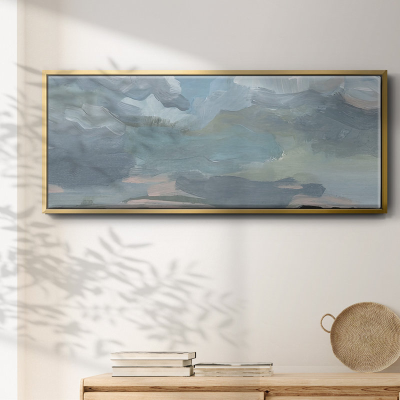 Cerulean Clouds II- Framed Canvas, 24" H x 60" W