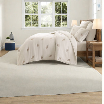 Ensembles de literie de qualité supérieure, courtepointe en coton pour grand lit, Botanical White Grey Home
