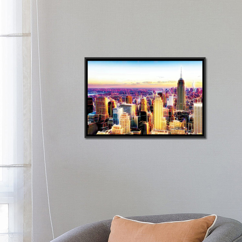 «Sublimation II», impression sur toile, H 18 po x l 26 po x P 1,5 po, Toile avec cadre noir, Pas de tapis