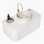 Meuble-lavabo de salle de bain 36 po avec lavabo, lavabo à fixation murale à bords arrondis flottants avec tiroir, lavabo en céramique blanc avec motif de pierre, pré-assemblé, vert clair-1336620941-1336619120