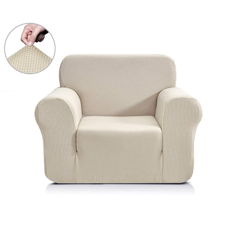 Housse pour fauteuil à coussins carrés, Ivoire