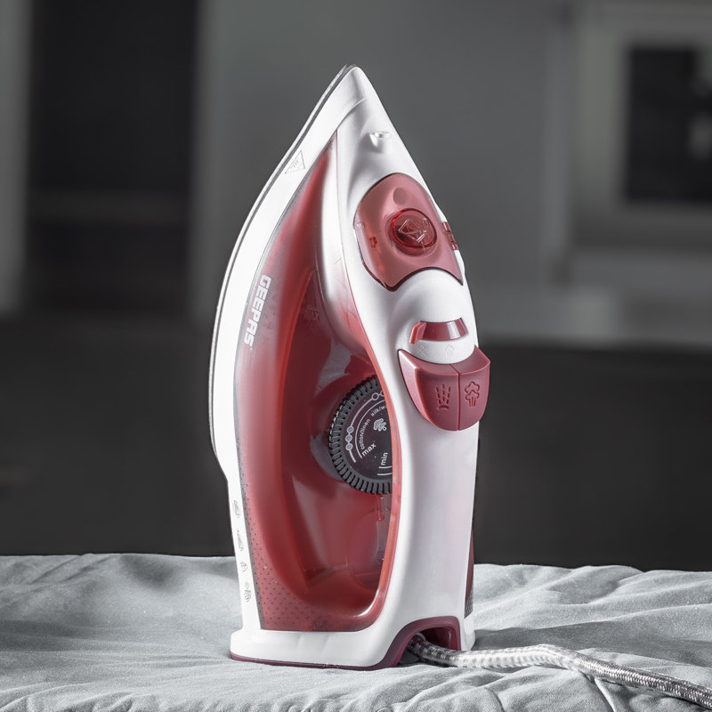 GEEPAS Steam Iron | Clothes Dry & Steam Press | 30s Fast Heat-Up, Vertical Steaming | Nonstick Soleplate, Adjustable Temperature | 120ml Water Tank with 0.5g/Steam Output | 2 Year Warranty 1800W