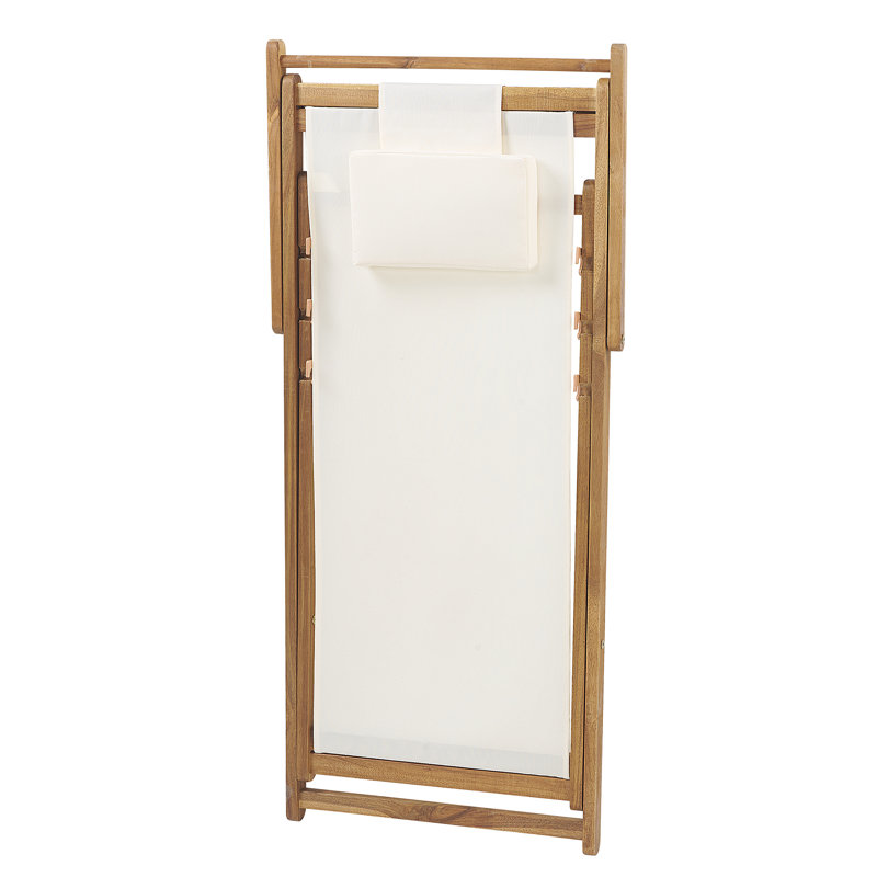 Aadhish Folding Deck Chair, Beige, 1